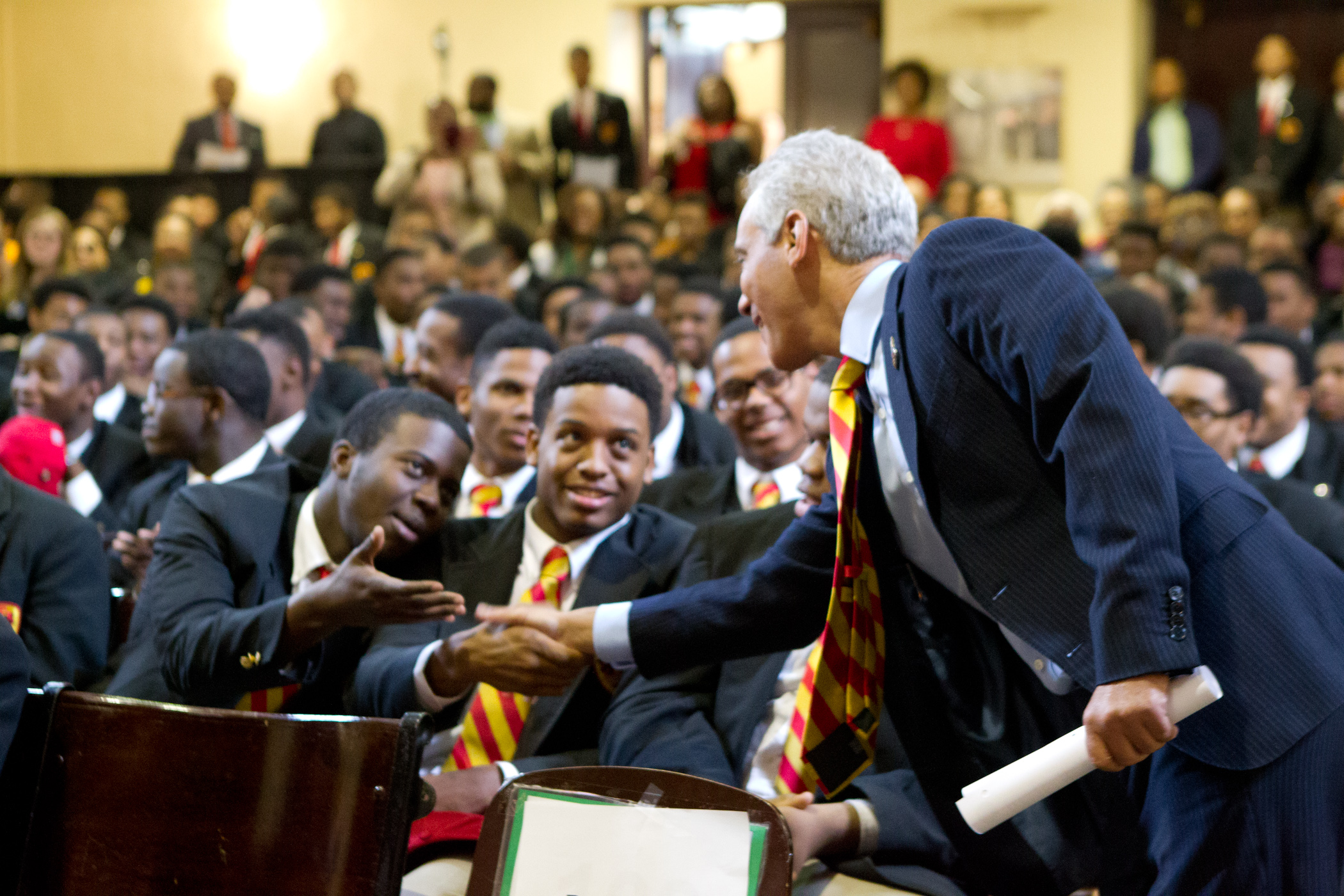 Photo caption: Mayor Emanuel Celebrates with Urban Prep Academy Class of 2015